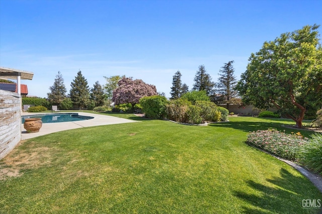 7858 Stine Rd, Bakersfield, CA 93313 - view of yard with an outdoor pool and a patio