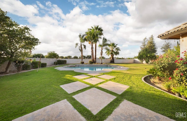 12504 Crown Crest Dr, Bakersfield, CA 93311 - view of pool with a fenced backyard and a patio area