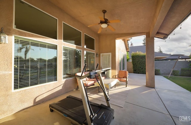 12504 Crown Crest Dr, Bakersfield, CA 93311 - view of patio / terrace featuring a ceiling fan