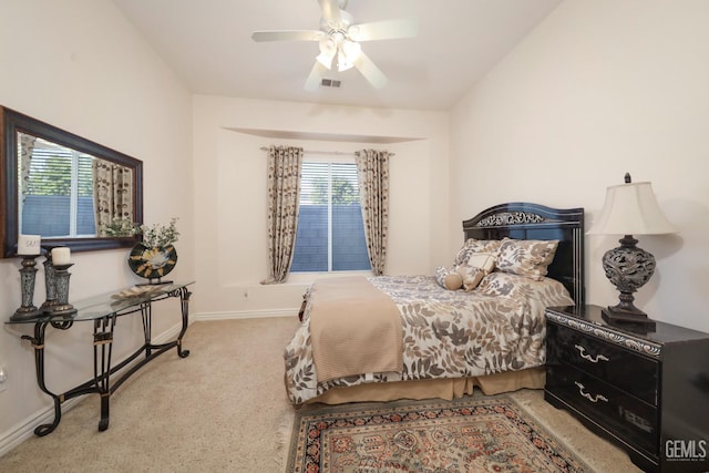 12504 Crown Crest Dr, Bakersfield, CA 93311 - carpeted bedroom with baseboards and ceiling fan