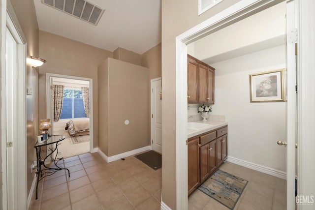 12504 Crown Crest Dr, Bakersfield, CA 93311 - bathroom featuring vanity and tile patterned flooring
