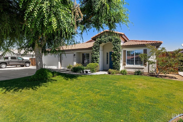 5512 Sicily Ct, Bakersfield, CA 93308 - view of front of property featuring a garage, stucco siding, driveway, and a tiled roof