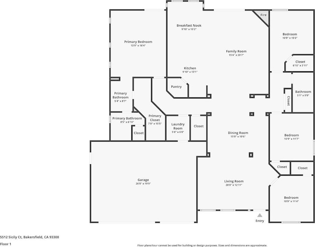 5512 Sicily Ct, Bakersfield, CA 93308 - floor plan / room layout