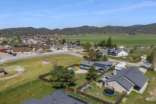bird's eye view with a mountain view and a residential view