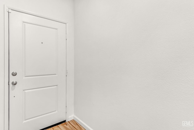 doorway featuring wood-type flooring