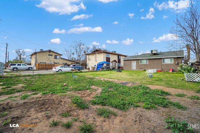 view of yard with fence