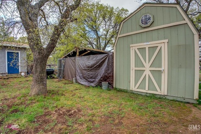 view of shed