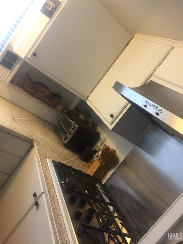 kitchen with white cabinetry