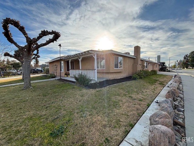 view of property exterior featuring a yard