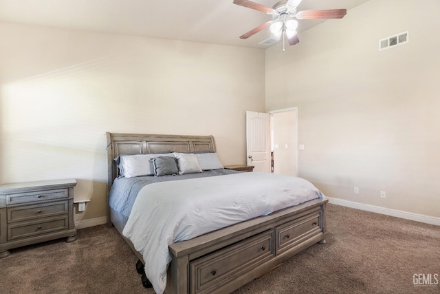 6207 Provincetown Ave, Bakersfield, CA 93313 - bedroom featuring dark colored carpet and a ceiling fan