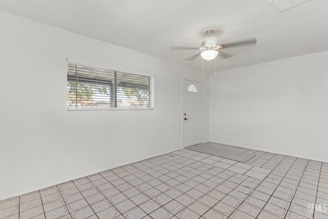 unfurnished room featuring ceiling fan