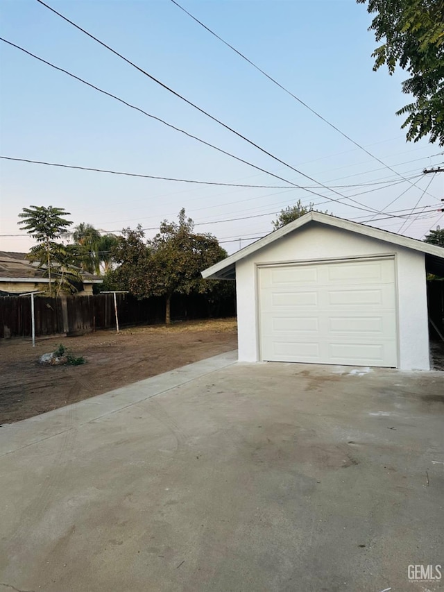 view of garage