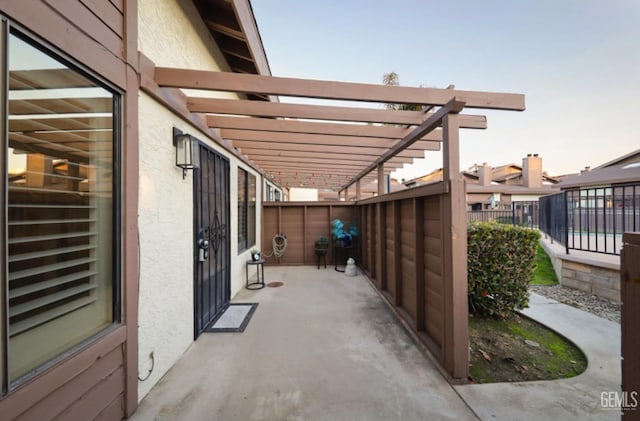 view of patio with a pergola