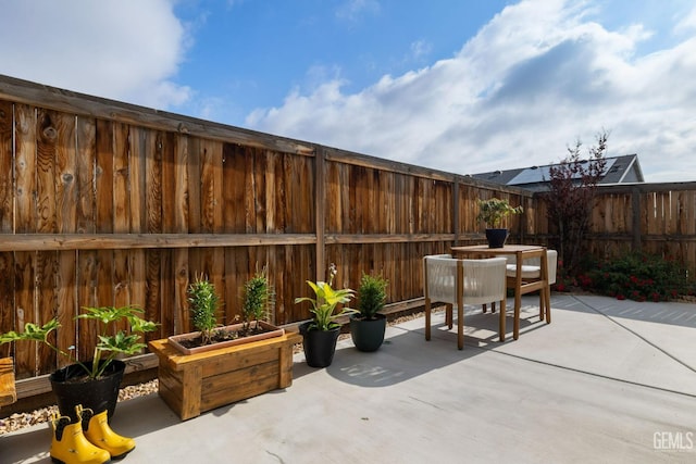 view of patio / terrace featuring a fenced backyard