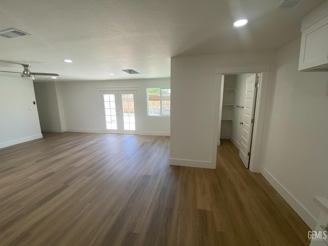 351 Adams St, Wasco, CA 93280 - spare room with a ceiling fan, baseboards, wood finished floors, and recessed lighting
