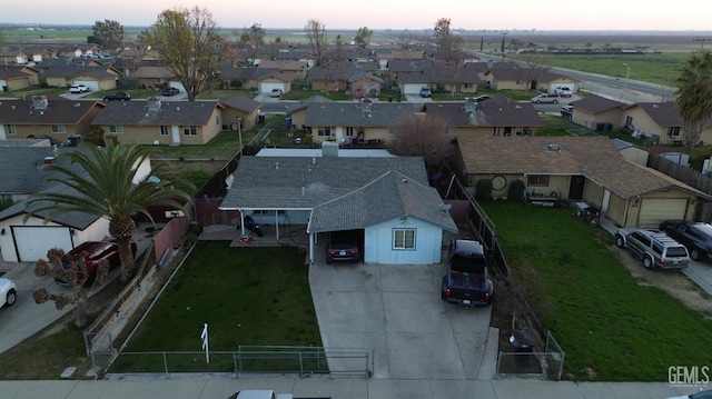 birds eye view of property featuring a residential view