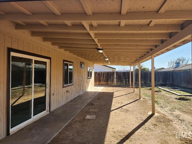 view of patio featuring a fenced backyard