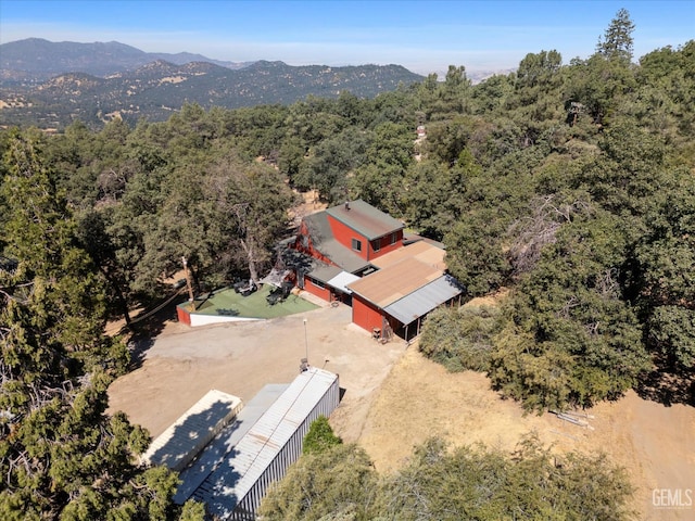 45071 Forest Dr, Posey, CA 93260 - view from above of property featuring a heavily wooded area and a mountain backdrop