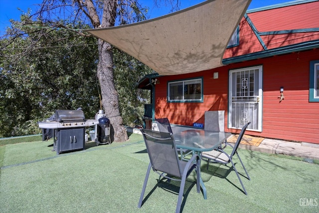45071 Forest Dr, Posey, CA 93260 - view of patio / terrace with grilling area and outdoor dining area