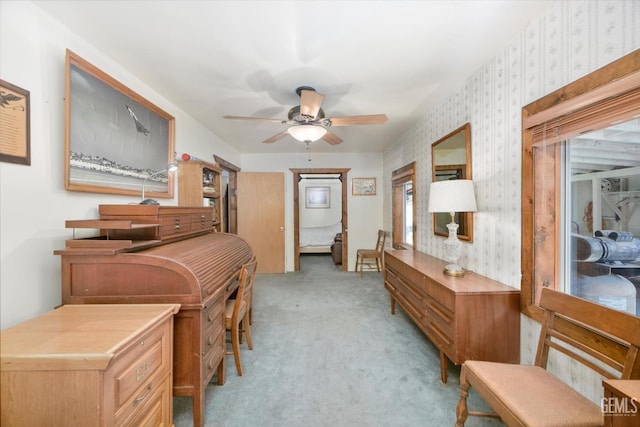 45071 Forest Dr, Posey, CA 93260 - hall with wallpapered walls and light colored carpet