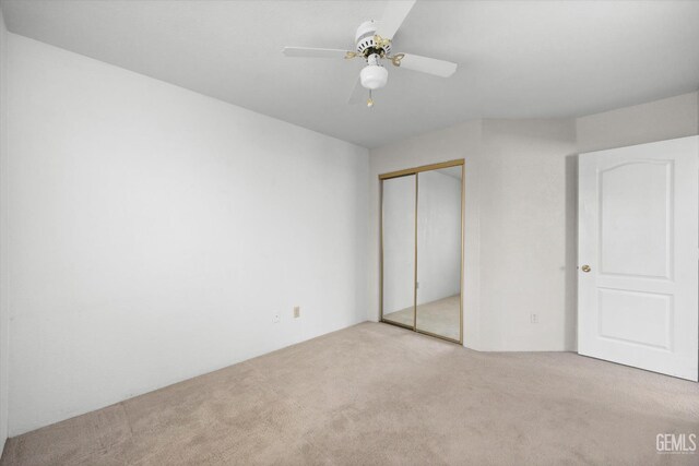 7601 Live Oak Way, Bakersfield, CA 93308 - unfurnished bedroom featuring carpet flooring, a closet, and ceiling fan