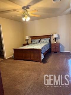 10011 Grand View Summit Dr, Bakersfield, CA 93311 - carpeted bedroom with baseboards and a ceiling fan