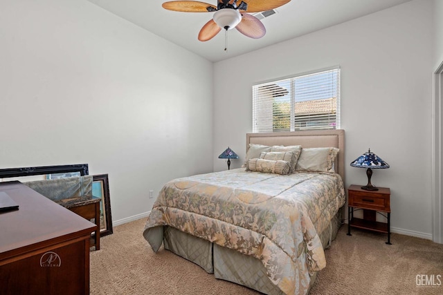 6315 Veronese Ct, Bakersfield, CA 93306 - bedroom featuring light colored carpet and a ceiling fan