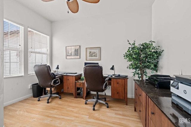 6315 Veronese Ct, Bakersfield, CA 93306 - office space with ceiling fan and light wood-type flooring