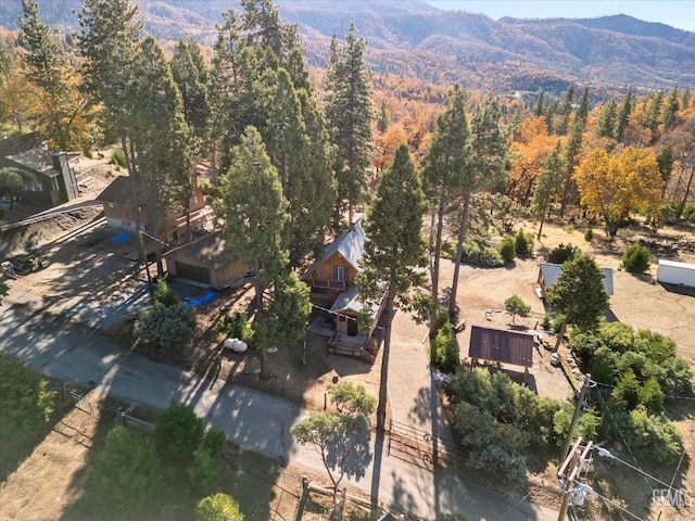 aerial view featuring a mountain view