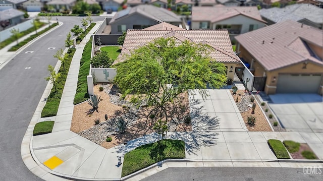 aerial view with a residential view