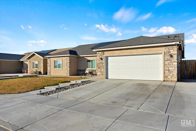 ranch-style home with a garage