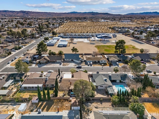 aerial view with a mountain view