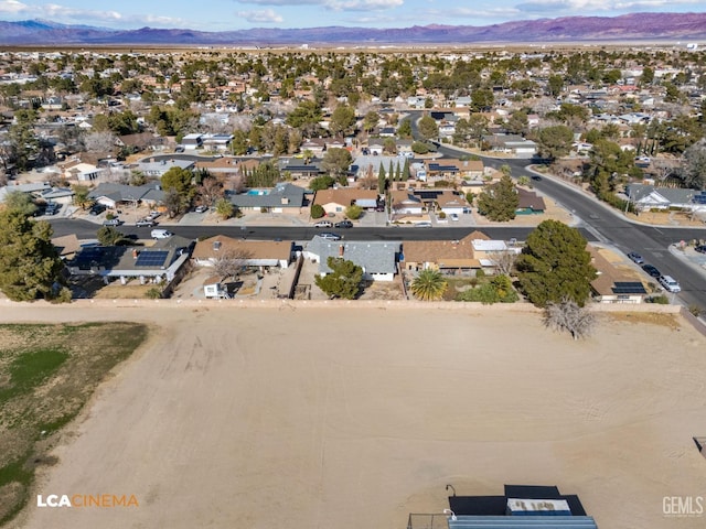 drone / aerial view with a mountain view