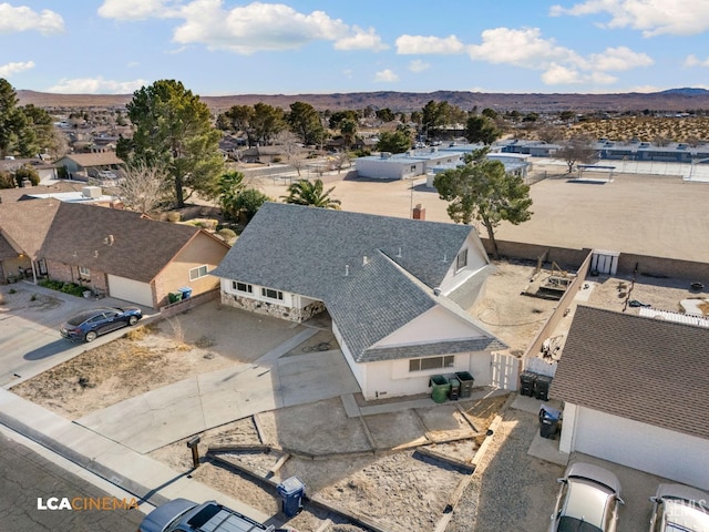 bird's eye view featuring a mountain view