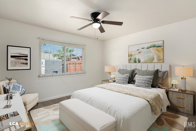 2109 Custer Ave, Bakersfield, CA 93304 - bedroom featuring carpet, baseboards, and a ceiling fan