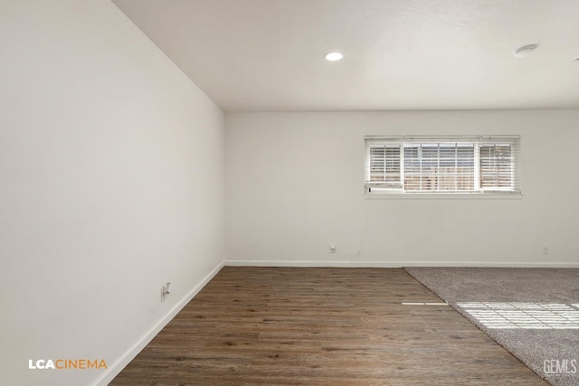 2109 Custer Ave, Bakersfield, CA 93304 - empty room with baseboards, recessed lighting, and wood finished floors