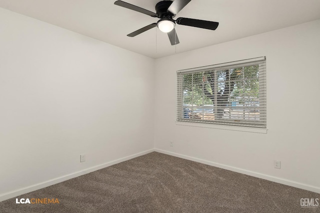 2109 Custer Ave, Bakersfield, CA 93304 - spare room with dark carpet, baseboards, and a ceiling fan