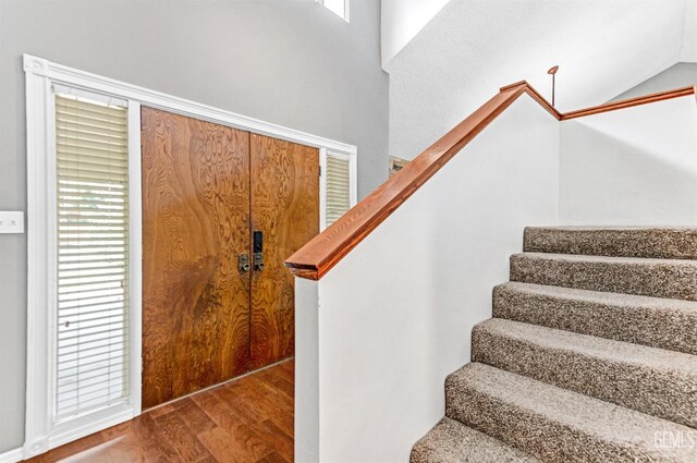 7701 Shetland Dr, Bakersfield, CA 93309 - stairs featuring wood finished floors