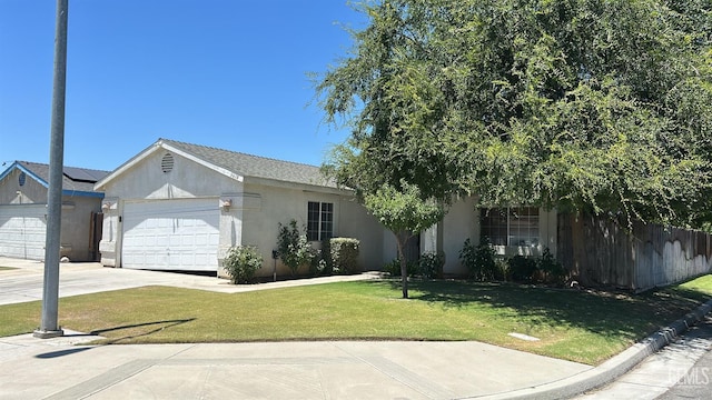 5610 Plute Pass St, Bakersfield, CA 93307 - ranch-style house featuring stucco siding, an attached garage, and concrete driveway