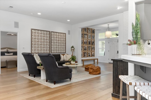 6707 Park W Cir, Bakersfield, CA 93308 - living room with light wood-style floors and recessed lighting