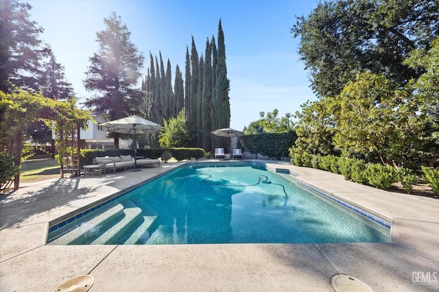 6707 Park W Cir, Bakersfield, CA 93308 - outdoor pool with a patio and an outdoor hangout area