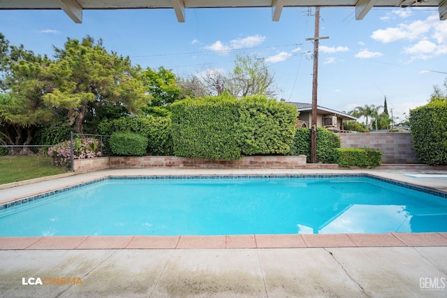 view of pool with a fenced in pool and a fenced backyard