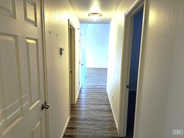 corridor featuring dark hardwood / wood-style floors