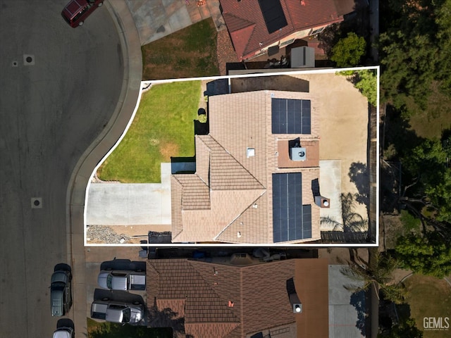 4715 Peacock Ct, Bakersfield, CA 93313 - view from above of property featuring property boundaries highlighted