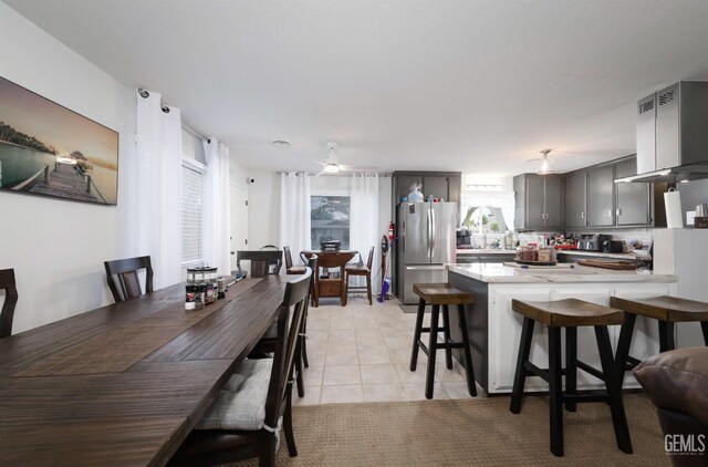 109 Bermuda St, Bakersfield, CA 93309 - dining space featuring light tile patterned floors and ceiling fan