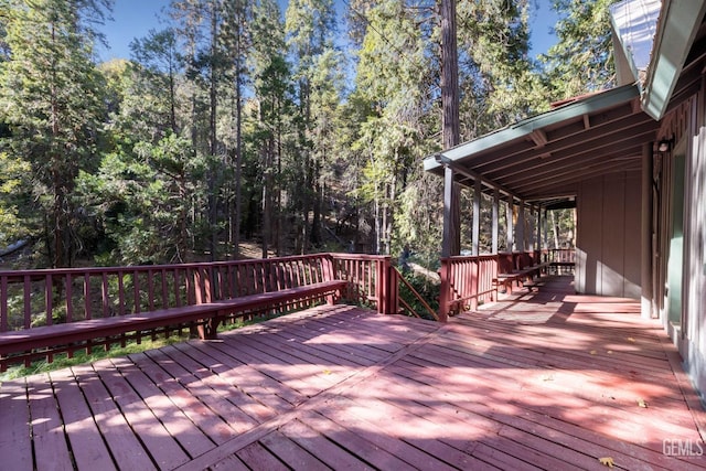 view of wooden deck