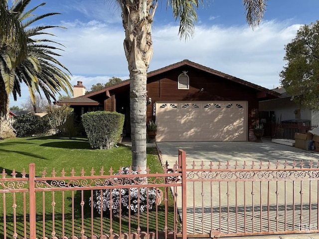 1328 Malerbi Ct, Bakersfield, CA 93307 - ranch-style home featuring a fenced front yard, a garage, and concrete driveway