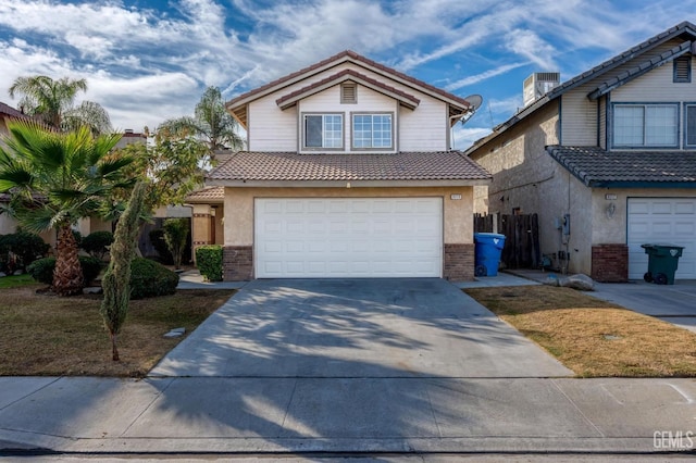 view of front property with a garage