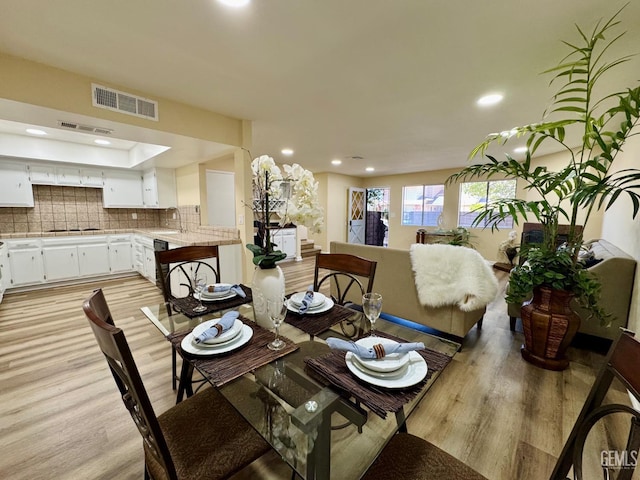 4208 Tierra Verde St Unit 2, Bakersfield, CA 93301 - dining space featuring light wood-style flooring and recessed lighting