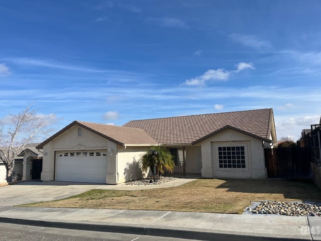 single story home featuring a garage